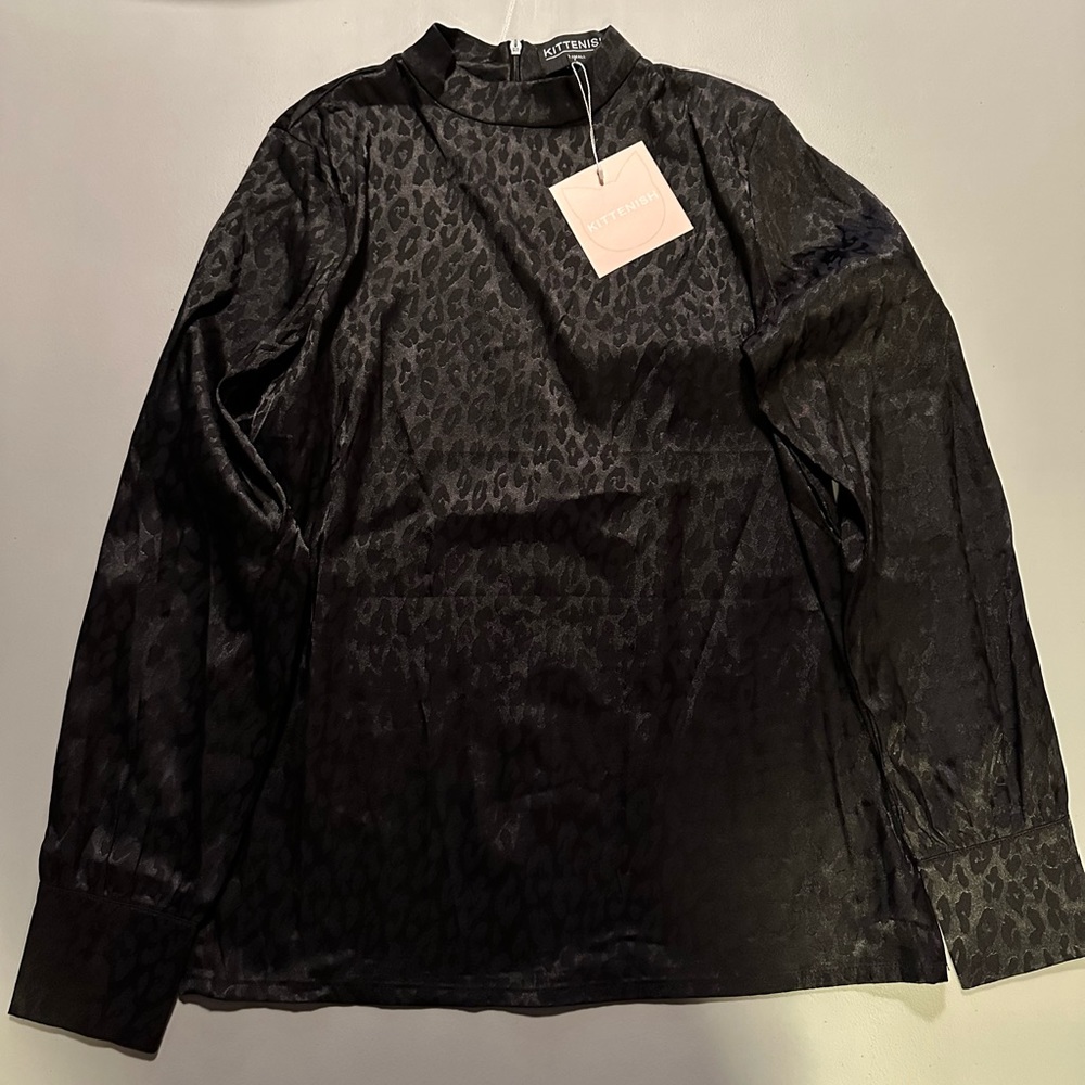 Kittenish Running Late Leopard High Neck Top